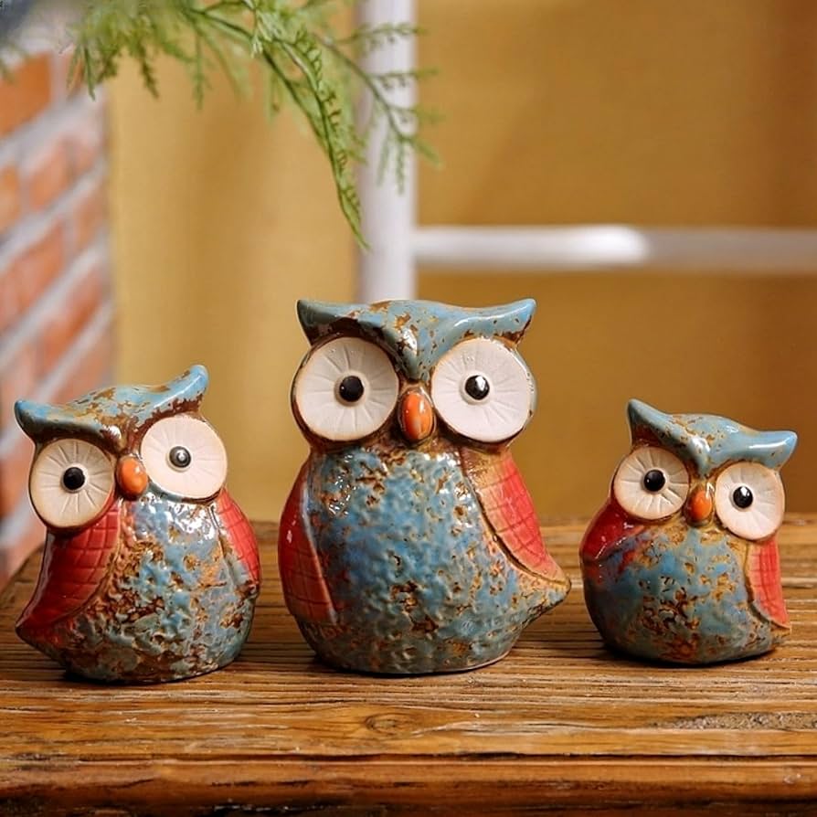 Amazon.co.jp: フクロウ 置物 ガーデン オブジェ かわいい フクロウ